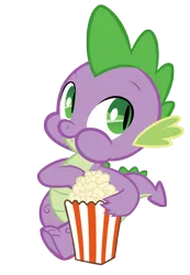 Size: 4000x5794 | Tagged: safe, artist:isaacmorris, derpibooru import, spike, dragon, food, image, png, popcorn, simple background, transparent background