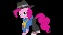 Size: 1280x720 | Tagged: safe, derpibooru import, machine learning assisted, pinkie pie, earth pony, pony, accessory, ai content, ai cover, ballin', black background, clock, clothes, gold chains, hat, image, jacket, jewelry, looking at you, mickey mouse, rapper pie, rvc, simple background, solo, webm, youtube, youtube link, youtube video