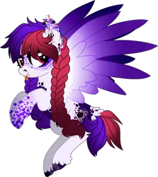 Size: 1694x1898 | Tagged: safe, artist:pure-blue-heart, derpibooru import, oc, oc:velveteen venus griffin, unofficial characters only, pegasus, :p, braid, cloven hooves, colored wings, ear piercing, earring, freckles, genderfluid, gift art, gradient wings, image, jewelry, lip piercing, nose piercing, pegasus oc, piercing, png, simple background, snake bites, tail, tail feathers, tongue out, tongue piercing, transparent background, two toned mane, unshorn fetlocks, wings