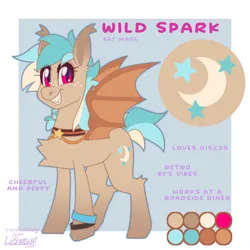 Size: 2000x2000 | Tagged: safe, artist:lionbun, derpibooru import, oc, oc:wild spark, bat pony, pony, bat pony oc, bat wings, choker, cute, female, image, mare, png, reference sheet, wings