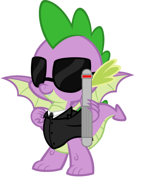 Size: 1688x2124 | Tagged: safe, artist:ponygamer2020, derpibooru import, spike, dragon, agent sp, clothes, cool, crossover, dragon in black, image, looking at you, male, men in black, neuralizer, png, simple background, smiling, smiling at you, solo, spread wings, suit, sunglasses, transparent background, updated design, vector, winged spike, wings