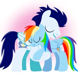 Size: 1400x1400 | Tagged: safe, artist:mlplary6, derpibooru import, rainbow dash, soarin', pegasus, pony, eyes closed, female, hug, image, love, male, mare, png, shipping, soarindash, stallion, straight