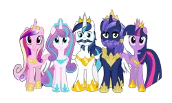 Size: 3398x2042 | Tagged: safe, alternate version, anonymous artist, derpibooru import, princess cadance, princess flurry heart, shining armor, twilight sparkle, twilight sparkle (alicorn), oc, oc:prince nova sparkle, alicorn, pony, accessory, alicorn oc, alicornified, aunt and nephew, aunt and niece, beard, brother, brother and sister, closed mouth, concave belly, cousins, crown, description is relevant, eyebrows, eyelashes, facial hair, family, family photo, father and child, father and daughter, father and mother, father and son, female, folded wings, g4, goatee, half-brother, half-cousins, half-siblings, half-sister, happy, high res, hoof on shoulder, hoof shoes, horn, hug, husband and wife, image, implied inbreeding, implied incest, inbreeding, incest, jewelry, looking, looking at you, male, mare, married couple, mother and child, mother and daughter, mother and father, mother and son, moustache, nostrils, offspring, older, older shining armor, older twilight, older twilight sparkle (alicorn), parent and child, parent:shining armor, parent:twilight sparkle, parents:shining sparkle, peytral, physique difference, png, polyamory, ponytail, prince shining armor, product of incest, race swap, raised hoof, regalia, royalty, shiningcorn, siblings, simple background, sister, sisters, slim, spread wings, stallion, standing, story included, thin, transparent background, vector, wall of tags, winghug, wings