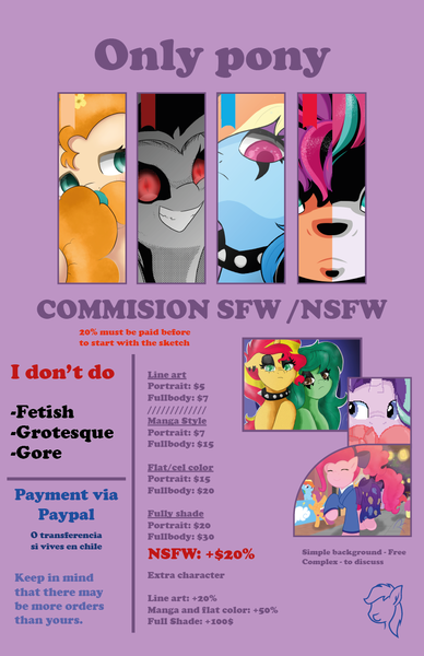 Size: 792x1224 | Tagged: safe, artist:reinbou, derpibooru import, pear butter, pinkie pie, rainbow dash, scootaloo, starlight glimmer, sunny starscout, sunset shimmer, wallflower blush, zipp storm, earth pony, pegasus, pony, unicorn, g5, advertisement, colored, commission, commission info, image, png