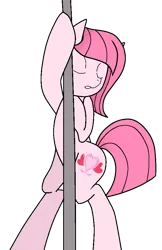 Size: 582x896 | Tagged: suggestive, artist:phantomsickness, derpibooru import, oc, oc:annisa trihapsari, unofficial characters only, earth pony, pony, base used, earth pony oc, eyes closed, gritted teeth, image, png, pole dancing, simple background, solo, stripper pole, teeth, transparent background