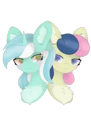 Size: 2551x3399 | Tagged: safe, artist:sodapop sprays, derpibooru import, bon bon, lyra heartstrings, sweetie drops, earth pony, pony, unicorn, bust, chest fluff, ear fluff, image, png, simple background, transparent background