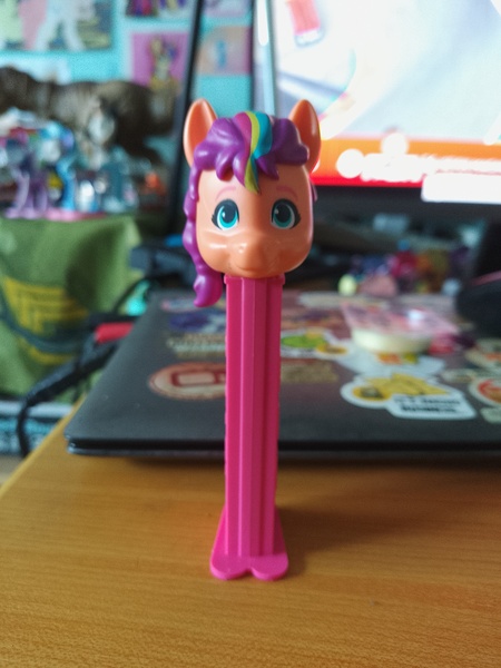 Size: 3000x4000 | Tagged: safe, derpibooru import, sunny starscout, g5, my little pony: a new generation, candy, dispenser, food, image, jpeg, pez