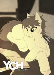 Size: 2808x3876 | Tagged: safe, artist:teturirusu, derpibooru import, pony, any gender, any race, any species, bed, commission, image, lying down, png, reading, solo, your character here