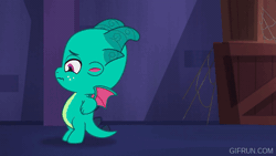Size: 520x293 | Tagged: safe, derpibooru import, screencap, sparky sparkeroni, g5, my little pony: tell your tale, animated, fart, fart joke, gif, haunted house (episode), image, toilet humor