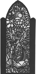 Size: 3480x7010 | Tagged: safe, alternate version, artist:malte279, derpibooru import, part of a set, twilight sparkle, twilight sparkle (alicorn), alicorn, cardboard, craft, image, monochrome, png, stained glass, transparent paper