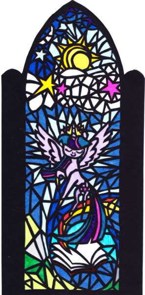 Size: 3456x7009 | Tagged: safe, alternate version, artist:malte279, derpibooru import, part of a set, twilight sparkle, twilight sparkle (alicorn), alicorn, cardboard, craft, image, png, stained glass, transparent paper
