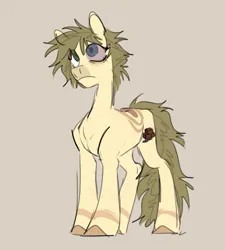 Size: 1357x1511 | Tagged: safe, artist:chevapchichi_, derpibooru import, oc, oc:preferans, unofficial characters only, earth pony, pony, colored, concave belly, derpibooru exclusive, earth pony oc, female, green eyes, green hair, image, jpeg, mare, sketch, slim, solo, standing, thin