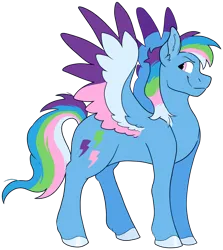 Size: 1186x1331 | Tagged: safe, artist:malphym, derpibooru import, oc, oc:dazzle flash, pegasus, pony, colored wings, female, image, magical lesbian spawn, mare, multicolored wings, offspring, parent:rainbow dash, parent:trixie, parents:trixdash, png, simple background, solo, transparent background, wings