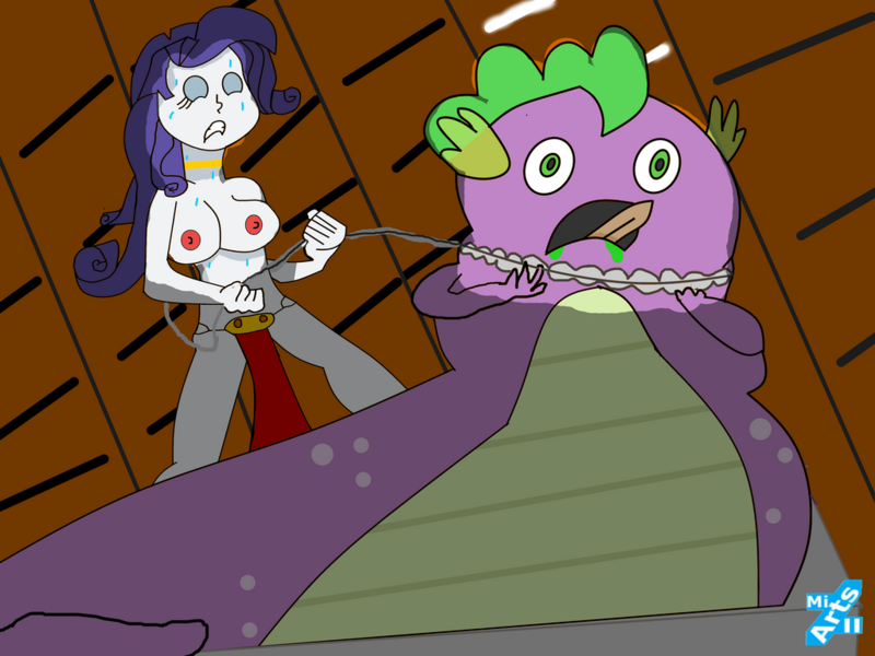 Size: 1024x768 | Tagged: questionable, artist:millarts-artworks, edit, rarity, spike, equestria girls, breasts, chain rope, chocking, clothes, foot on body, image, jabba the hutt, nude edit, nudity, partial nudity, png, rarity topless, sail barge, sex slave, slave, slave collar, slave leash, slave leia outfit, star wars, strangling, topless, topless edit, topless rarity