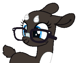 Size: 690x564 | Tagged: safe, artist:pgthehomicidalmaniac, derpibooru import, oc, unofficial characters only, goat, animated, base used, gif, glasses, image, non-animated gif, solo