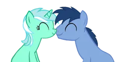 Size: 700x350 | Tagged: artist needed, safe, derpibooru import, blues, lyra heartstrings, noteworthy, earth pony, pony, unicorn, eyes closed, female, image, lyraworthy, male, mare, nuzzling, png, shipping, simple background, stallion, straight, transparent background, vector