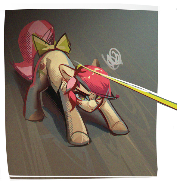 Size: 2634x2687 | Tagged: safe, artist:annna markarova, derpibooru import, roseluck, pony, bow, image, jpeg, leash, solo