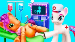 Size: 1280x720 | Tagged: suggestive, artist:lalilu land, derpibooru import, sunny starscout, zipp storm, earth pony, pegasus, g5, blood, hospital, image, it came from youtube, jpeg, nurse, nurse outfit, pregnant, simple background, thumbnail, toy, wat, x-ray picture, youtube kids