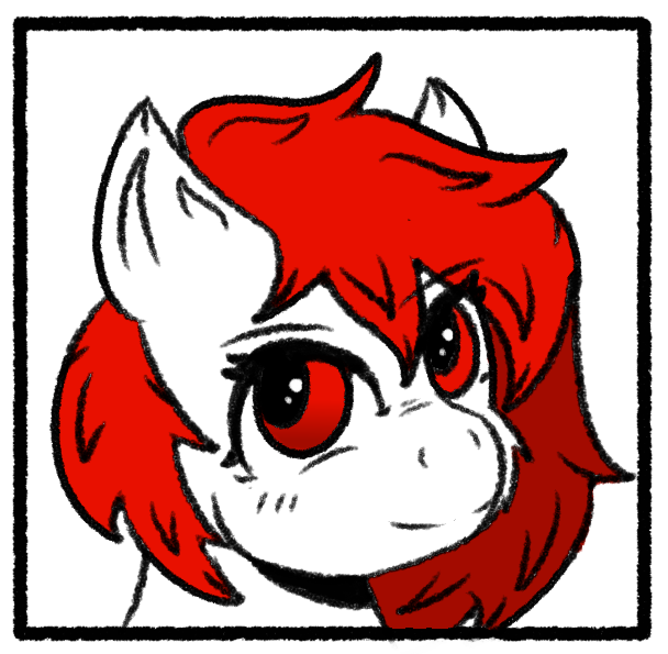 Size: 608x595 | Tagged: safe, artist:scarletdoodle, derpibooru import, oc, oc:scarlet breeze, unofficial characters only, pony, bust, icon, image, male, png, portrait, red eyes, red mane, solo, solo male, stallion, white coat