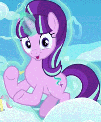 Size: 303x366 | Tagged: safe, edit, edited screencap, editor:undeadponysoldier, ponerpics import, ponybooru import, screencap, starlight glimmer, pony, unicorn, the cutie re-mark, cloudsdale, cute, earthquake, female, floating, gif, glimmerbetes, glowing horn, happy, horn, image, levitation, looking at you, magic, mare, solo, starlight says bravo, telekinesis, vibrating