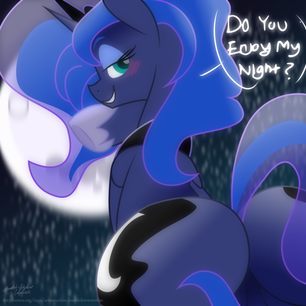 Size: 5709x5709 | Tagged: questionable, artist:celine-artnsfw, artist:lincolnbrewsterfan, artist:mattbas, derpibooru import, princess luna, alicorn, .svg available, bedroom eyes, blue mane, blue tail, blush lines, blushing, butt, cameltoe, colored, crescent moon, derpibooru exclusive, dialogue, female, folded wings, glow, grin, highlights, hoof heart, horn, huge butt, image, inkscape, large butt, long mane, looking at you, looking back, mane, moon, moonbutt, plot, plump, png, praise the moon, pudgy, raised hoof, raised tail, rear view, remastered, shading, sketch, smiling, solo, solo female, spread legs, spreading, stupid sexy princess luna, tail, text, the ass was fat, translucent mane, transparent mane, transparent tail, underhoof, vector, wings