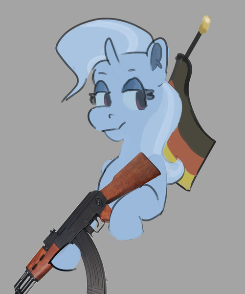 Size: 1449x1736 | Tagged: safe, artist:eugenekotss, ponerpics import, trixie, pony, unicorn, german flag, image, mouthpiece, png, solo