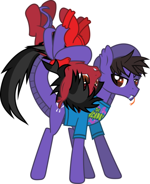 Size: 1822x2235 | Tagged: safe, artist:lightningbolt, derpibooru import, ponified, bat pony, original species, pony, snake, snake pony, .svg available, angry, annoyed, clothes, cobra starship, derpibooru exclusive, duo, duo male, ear fluff, emo, fall out boy, fangs, folded wings, forked tongue, frown, gabe saporta, hair over one eye, holding, hood, hoodie, image, long sleeves, looking at each other, looking at someone, male, messy mane, messy tail, pete wentz, png, prehensile tail, scales, shirt, show accurate, simple background, slit pupils, snake tail, stallion, standing, t-shirt, tail, transparent background, upside down, vector, wings