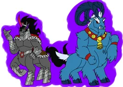 Size: 1414x1000 | Tagged: safe, derpibooru import, grogar, king sombra, centaur, sheep, taur, evil grin, gauntlet, grin, image, male, png, ram, smiling, smirk