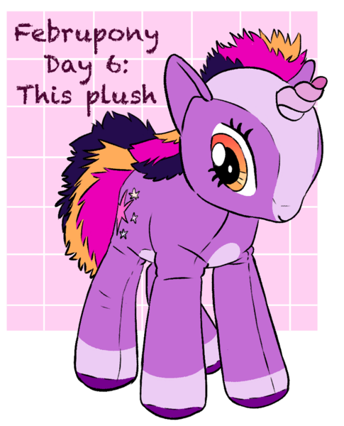 Size: 828x1025 | Tagged: safe, artist:s0ftserve, twilight sparkle, original species, plush pony, pony, februpony, image, merchandise, pink background, plushie, png, simple background