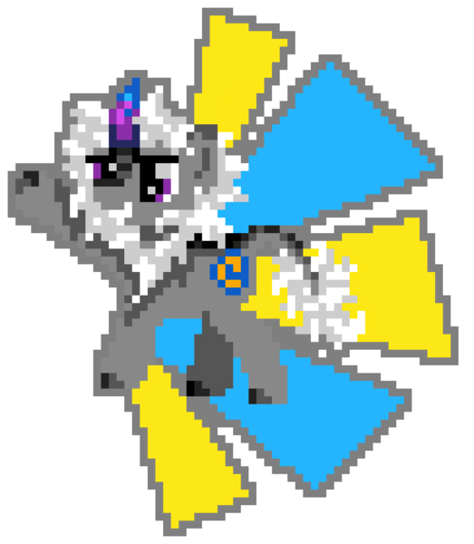 Size: 976x1120 | Tagged: safe, artist:hazy skies, derpibooru import, oc, oc:john capcom, unofficial characters only, kirin, cutie mark, image, john capcom, lemmy, male, pixel art, png, raised hoof, simple background, smiling, solo, transparent background