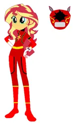 Size: 348x591 | Tagged: safe, color edit, derpibooru import, edit, sunset shimmer, equestria girls, boots, clothes, colored, gloves, image, png, power rangers, red ranger, shoes, simple background, solo, white background