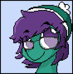 Size: 264x267 | Tagged: safe, artist:santito2k3, derpibooru import, oc, unofficial characters only, pegasus, pony, animated, bust, female, gif, hooves, image, looking at you, mare, one eye closed, pixel art, pixelated, portrait, solo, wink, winking at you