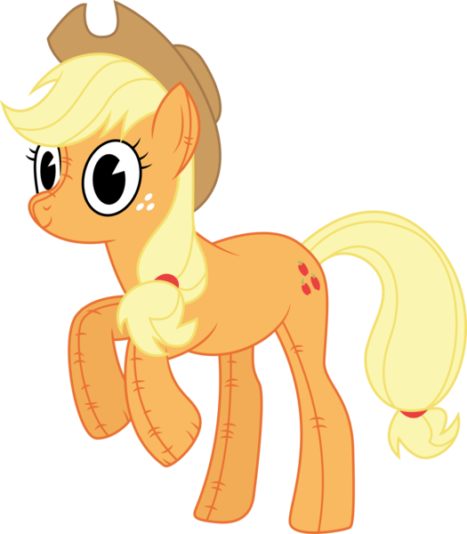 Size: 5684x6501 | Tagged: safe, artist:illumnious, derpibooru import, applejack, earth pony, pony, applejack suit, applejack's hat, clothes, costume, cowboy hat, cute, female, g4, hat, image, jackabetes, littlest pet shop, mare, png, simple background, smiling, solo, transparent background, vector