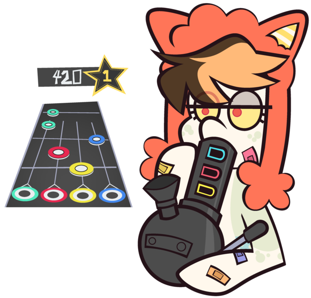 Size: 3270x3132 | Tagged: safe, artist:threetwotwo32232, derpibooru import, oc, pony, bong, guitar hero, image, male, png, simple background, stallion, transparent background