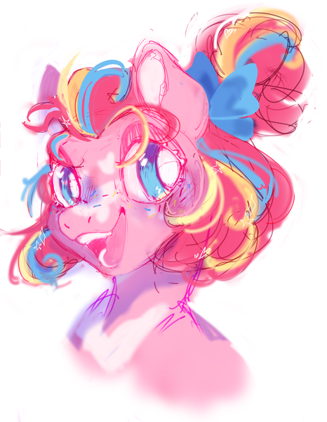 Size: 2424x3120 | Tagged: safe, artist:sleepingonsoftclouds, derpibooru import, pinkie pie, pony, alternate design, image, png, rainbow power, redesign, twitterina design