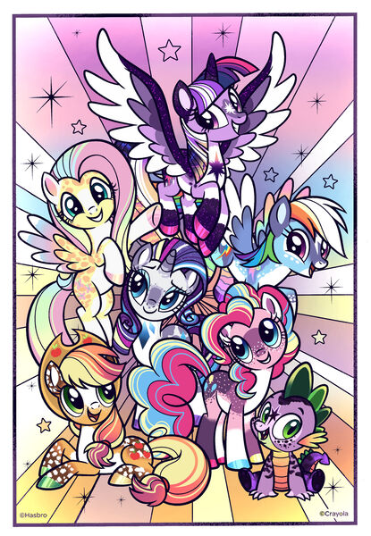 Size: 1920x2779 | Tagged: safe, artist:malinraf1615, derpibooru import, applejack, fluttershy, pinkie pie, rainbow dash, rarity, spike, twilight sparkle, twilight sparkle (alicorn), alicorn, dragon, earth pony, pegasus, pony, unicorn, coloring page, eyeshadow, female, flying, freckles, grin, image, jpeg, lying down, makeup, male, mane seven, mane six, mare, markings, meme, open mouth, prone, redesign, redraw, sitting, smiling, unshorn fetlocks