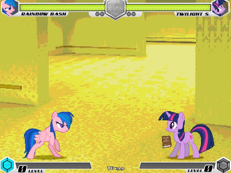 Size: 994x746 | Tagged: safe, artist:tom artista, derpibooru import, firefly, rainbow dash, twilight sparkle, pegasus, pony, unicorn, fighting is magic, g1, bipedal, book, duo, fan game, female, image, jpeg, level, lobby, mare, new, noclip, palette swap, place, recolor, stage, stranger, stuck, the, the backrooms, tutorial, unicorn twilight