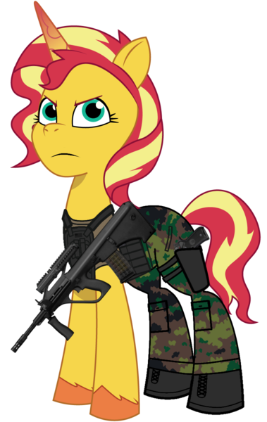 Size: 758x1200 | Tagged: safe, artist:edy_january, artist:prixy05, derpibooru import, sunset shimmer, pony, unicorn, g5, my little pony: tell your tale, angry, armor, armor skirt, armor vest, assault rifle, beretta, beretta 92fs, beretta m9, boots, call of duty, call of duty: modern warfare 2, call of duty: warzone, camouflage, clothes, gun, handgun, image, looking at you, m9, military, military uniform, pistol, png, rifle, shoes, simple background, skirt, soldier, soldier pony, solo, special forces, steyr aug, steyr aug a3 sf, tactical pony, tactical squad, task forces 141, transparent background, uniform, united states, vector, weapon