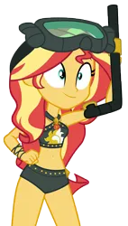 Size: 5615x9910 | Tagged: safe, artist:andoanimalia, derpibooru import, sunset shimmer, equestria girls, equestria girls series, unsolved selfie mysteries, bikini, clothes, female, image, png, simple background, solo, solo female, swimsuit, transparent background, vector