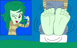 Size: 2390x1506 | Tagged: safe, artist:wallflowerblusheqg, derpibooru import, wallflower blush, human, equestria girls, equestria girls series, forgotten friendship, background, base, base used, feet, female, fetish, foot fetish, foot focus, image, legs, pictures of legs, png, simple background, soles, solo, toes, wiggling toes