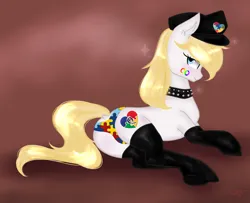 Size: 2916x2370 | Tagged: artist needed, source needed, suggestive, derpibooru import, edit, oc, oc:aryanne, pony, autism, autism fetish, blue eyes, choker, clothes, female, fetish, image, mare, nazi, panties, png, socks, spiked choker, underwear