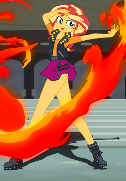 Size: 2400x3439 | Tagged: safe, artist:gmaplay, derpibooru import, sunset shimmer, human, equestria girls, badass, badass adorable, clothes, cute, female, fire, high res, image, magic, magic aura, open mouth, open smile, png, power fire, reference, sailor mars, sailor moon, schrödinger's pantsu, shimmerbetes, smiling, solo