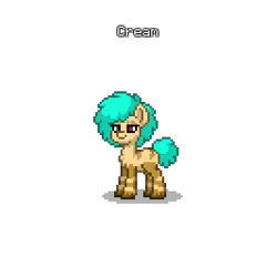 Size: 400x400 | Tagged: safe, artist:kocobunny, derpibooru import, oc, oc:cream, unofficial characters only, hybrid, pony, zony, pony town, chest fluff, female, image, lidded eyes, mare, png, simple background, smiling, solo, tail, transparent background