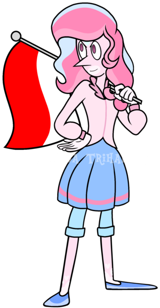 Size: 1051x2012 | Tagged: safe, artist:siti shafiyyah, artist:tanahgrogot, ponerpics import, ponybooru import, oc, oc:annisa the good pony, unofficial characters only, base used, cartoon network, female, fictional species, flag, gem (steven universe), gemsona, high school, humanoid, image, indonesia, png, simple background, smiling, solo, solo female, steven universe, transparent background, watermark