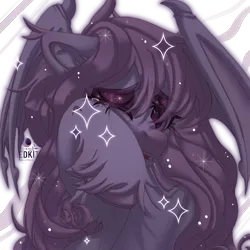 Size: 2500x2500 | Tagged: safe, artist:medkit, derpibooru import, oc, oc:pepper thomson, unofficial characters only, bat pony, pony, chest fluff, colored eyebrows, colored eyelashes, colored hooves, colored muzzle, colored pupils, colored sketch, colored wings, crying, dark, ear fluff, eye clipping through hair, eyebrows, eyebrows visible through hair, eyeshadow, fangs, female, floppy ears, fringe, glow, glowing mane, gradient hooves, half body, high res, horseshoes, image, long mane, loose hair, makeup, mare, membranous wings, open mouth, paint tool sai 2, partially open wings, pink eyes, pink mane, png, raised hoof, sad, signature, simple background, sitting, sketch, solo, stars, tassels, teeth, transparent background, two toned coat, unshorn fetlocks, wall of tags, watermark, wavy mane, white coat, wings