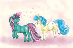 Size: 1103x725 | Tagged: safe, artist:palindromegrace, derpibooru import, bubbles (g1), fizzy, pony, unicorn, g1, female, image, jpeg, mare