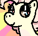 Size: 80x76 | Tagged: safe, artist:kocobunny, derpibooru import, oc, unofficial characters only, earth pony, pony, binary pen, bust, eyeshadow, female, image, lidded eyes, makeup, mare, png, ponysona, portrait, smiling, style emulation