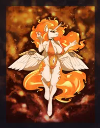 Size: 1292x1649 | Tagged: safe, artist:skrapbox, derpibooru import, daybreaker, alicorn, anthro, pony, unguligrade anthro, absolute cleavage, armor, belly button, big breasts, breasts, busty daybreaker, cleavage, clothes, colored, female, grin, image, jpeg, looking at you, mare, one-piece swimsuit, smiling, smiling at you, solo, solo female, swimsuit, wide hips, wing armor, wings