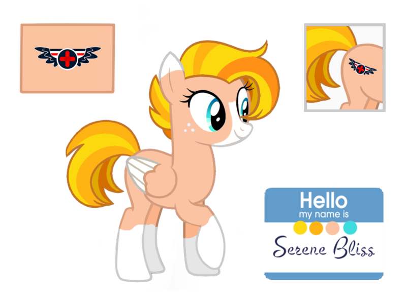 Size: 955x717 | Tagged: safe, artist:firehearttheinferno, derpibooru import, oc, pegasus, pony, fallout equestria, blaze (coat marking), blue eyes, coat markings, color palette, colored wings, cute, cutie mark, digital art, eyelashes, facial markings, fallout equestria oc, fanfic art, female, freckles, image, mare, medic, medical officer, multicolored hair, multicolored mane, multicolored tail, name tag, orange mane, orange tail, pegasus oc, png, reference sheet, shadowbolts, smiling, socks (coat marking), solo, tail, wings, yellow mane, yellow tail