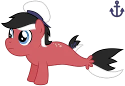 Size: 2350x1620 | Tagged: safe, alternate version, artist:melisareb, derpibooru import, ponified, pony, seapony (g4), .svg available, anchor, cutie mark, derpibooru exclusive, hat, image, male, micronation, nation ponies, png, sealand, seaman, seaponified, simple background, solo, species swap, stallion, transparent background, vector